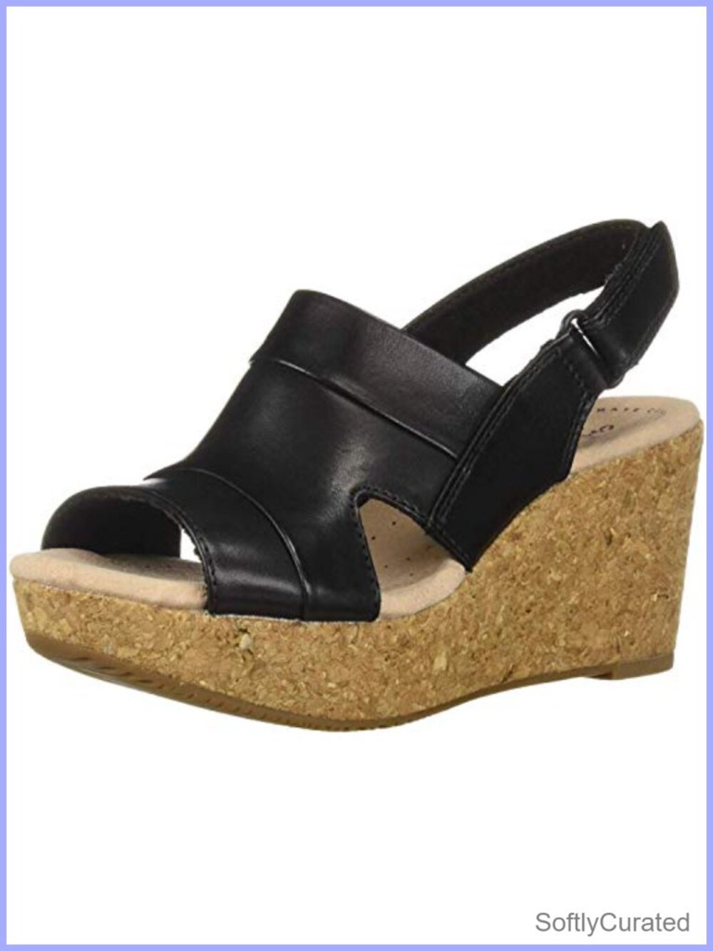 Womens Wedge Sandal with Cushion Soft OrthoLite Footbed and Hook & Loop Ankle
